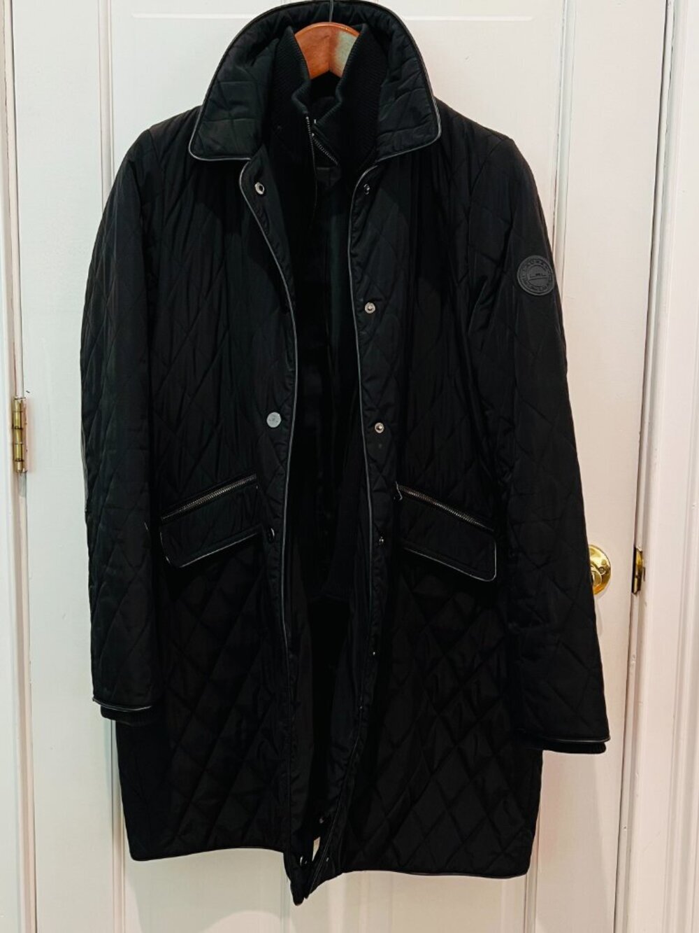 Lauren Ralph Lauren black diamond-quilted coat Size Large - Picture 12 of 16